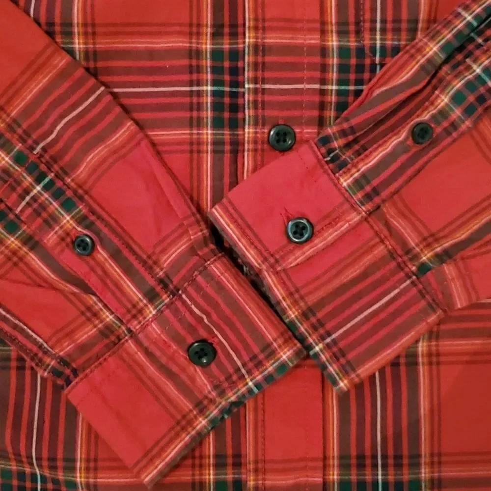The Children's Place Boy's Long Sleeve Plaid Button Down Size 7/8